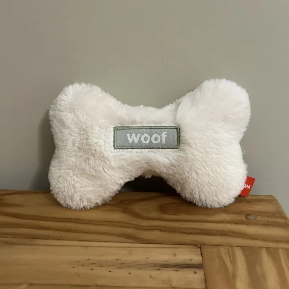 Hema Bone Dog Toy Woof Squeaky Furry Fuzzy 7